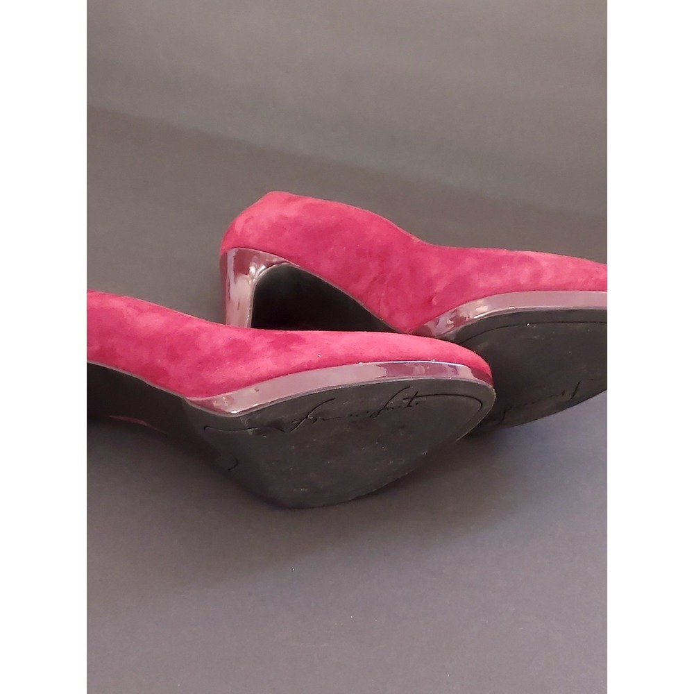 Franco Sarto Suede Women's Heel‎ Size 8M Burgundy - Picture 5 of 6